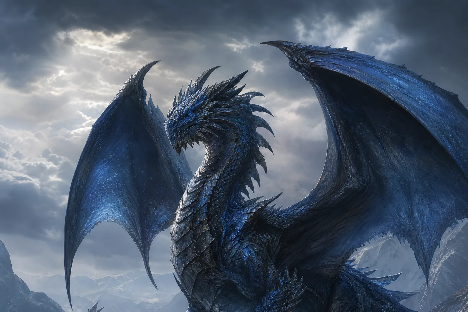 A blue dragon, original fan illustration