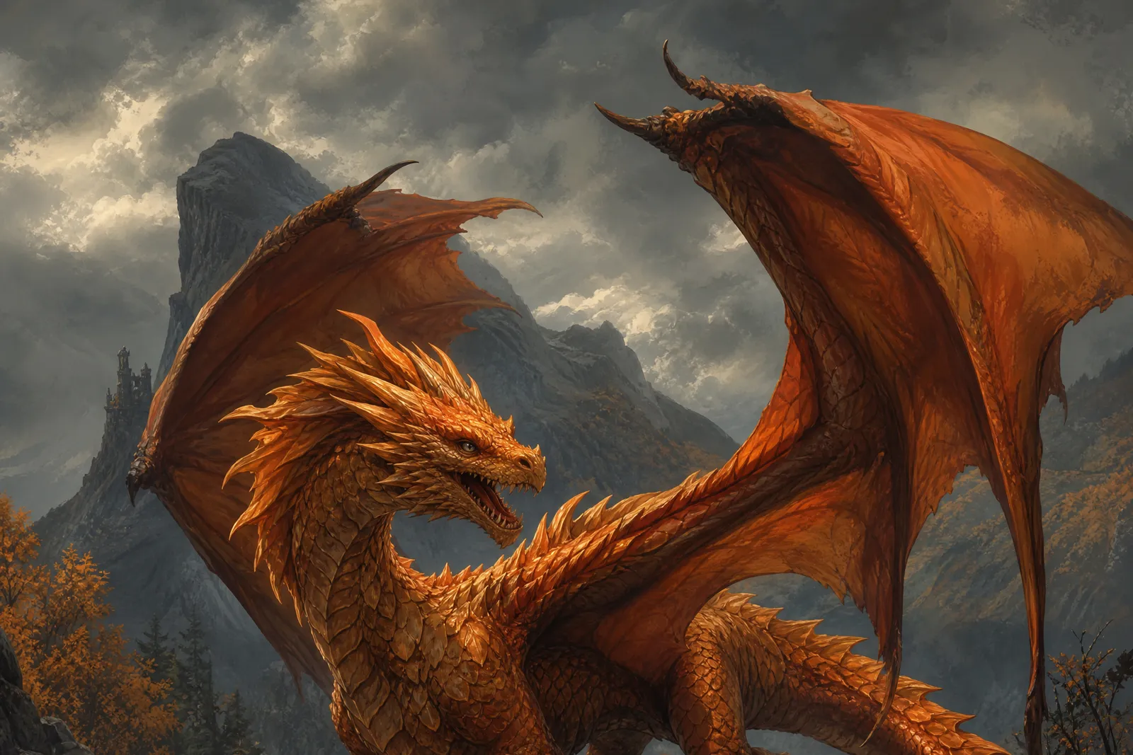 A orange dragon, original fan illustration