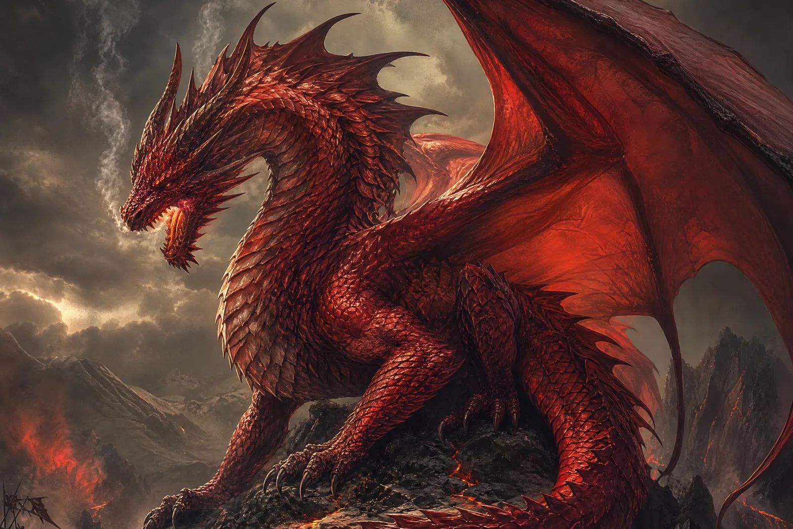 A red dragon, original fan illustration
